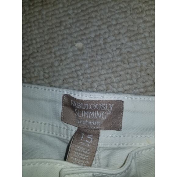 Womens Jeans-CHICO'S-FABULOUSLY SLIMMING-white stretch denim "Crop"-1.5 (10) - Picture 5 of 5